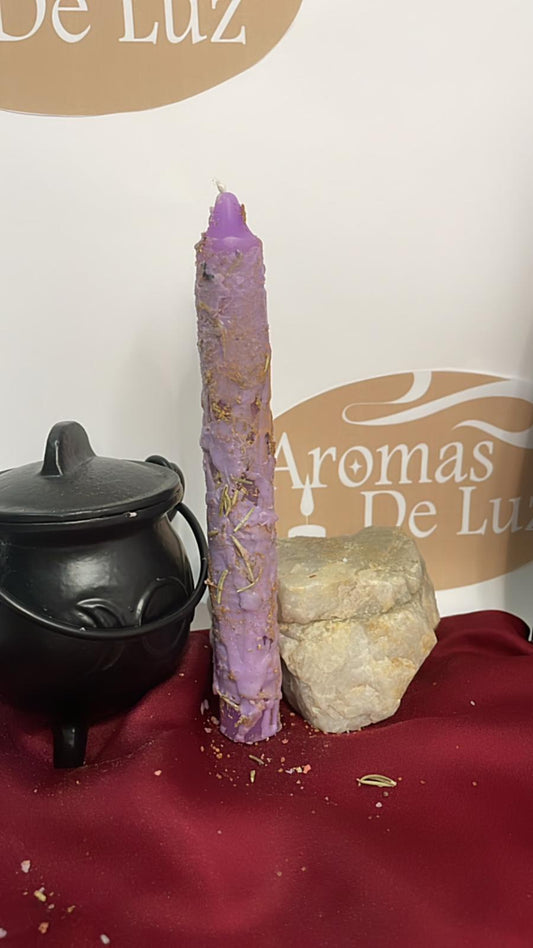 Vela Ritualizada personalizada púrpura/Morada para la  Intuición